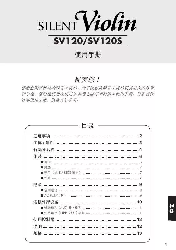 Mode d'emploi YAMAHA SV-120