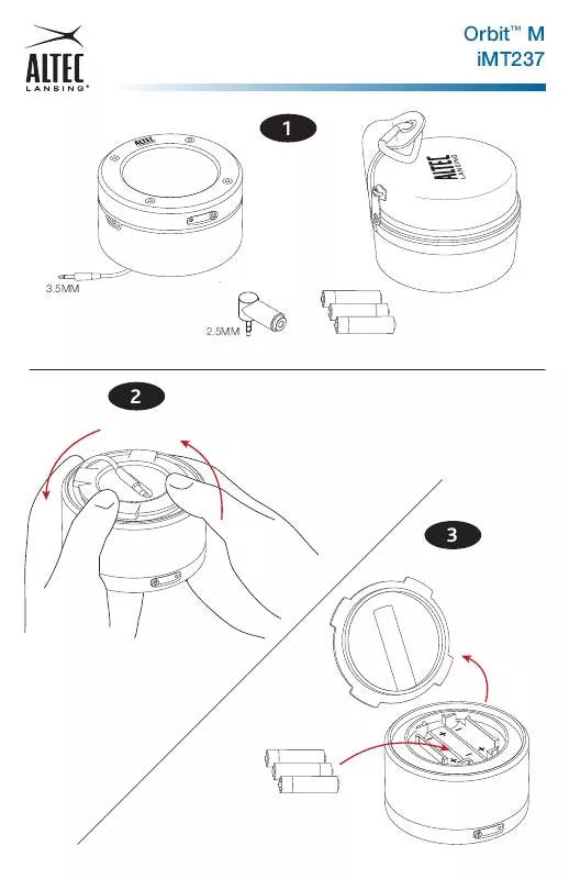 Mode d'emploi ALTEC LANSING ORBIT M IMT237