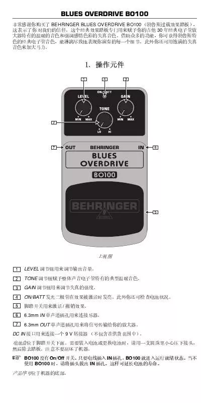 Mode d'emploi BEHRINGER BO100