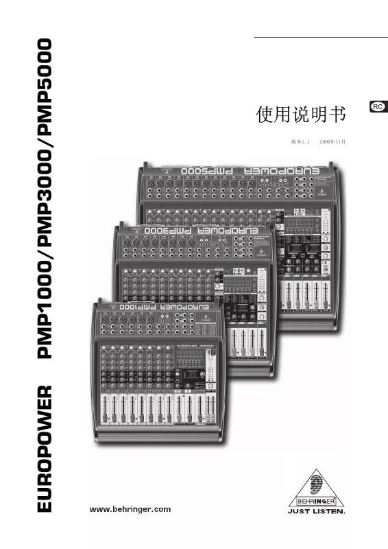 Mode d'emploi BEHRINGER PMP1000