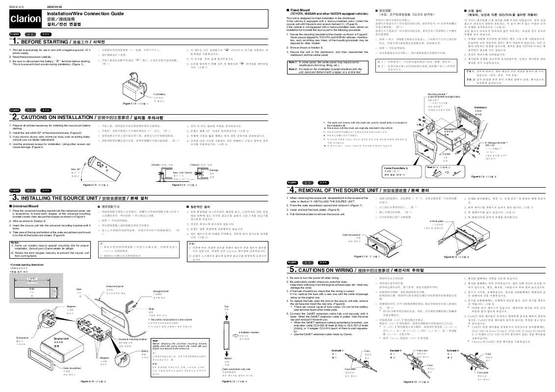 Mode d'emploi CLARION 935