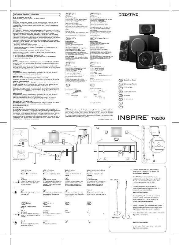 Mode d'emploi CREATIVE INSPIRE T6200