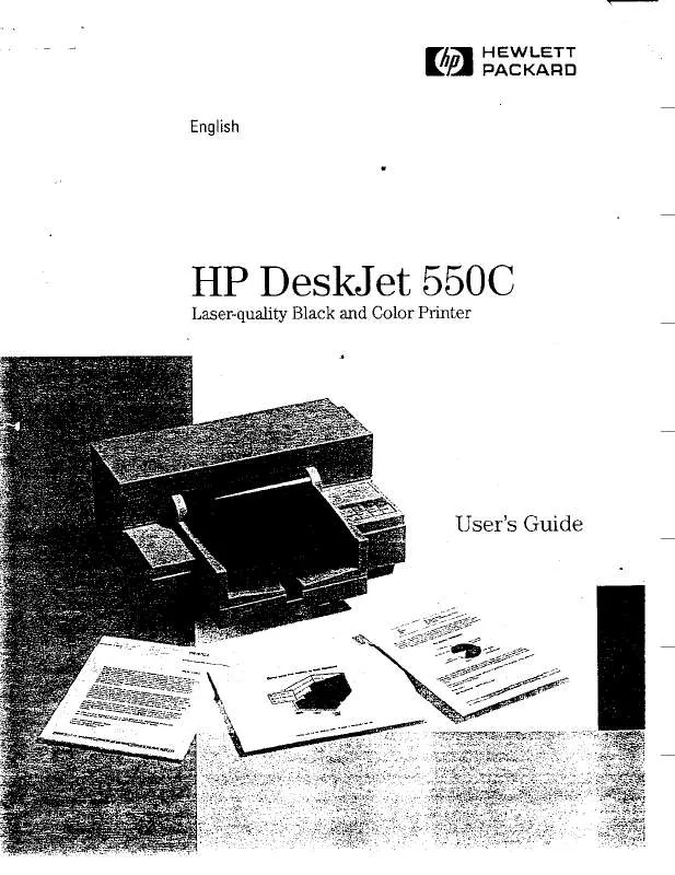 Mode d'emploi HP DESKJET 550C PRINTER