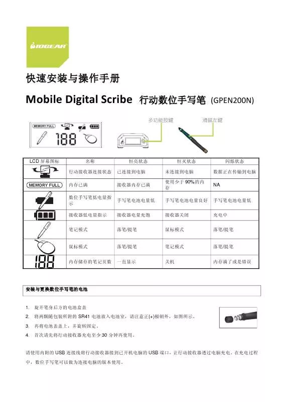 Mode d'emploi IOGEAR GPEN200N