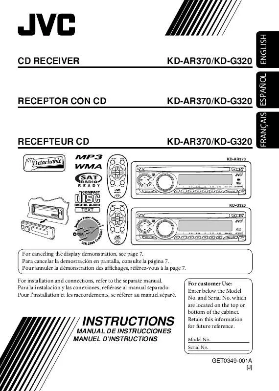 Mode d'emploi JVC KD-AR370