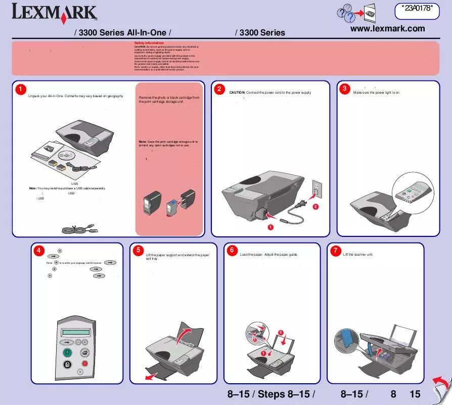 Mode d'emploi LEXMARK X3350