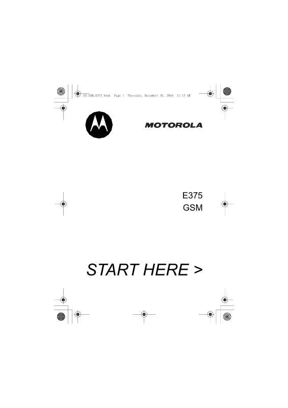 Mode d'emploi MOTOROLA E375