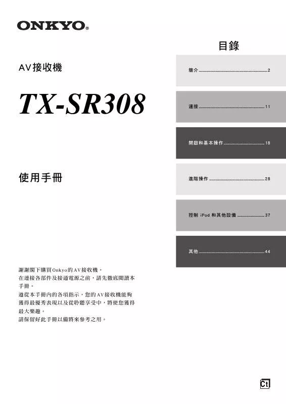 Mode d'emploi ONKYO TX-SR308
