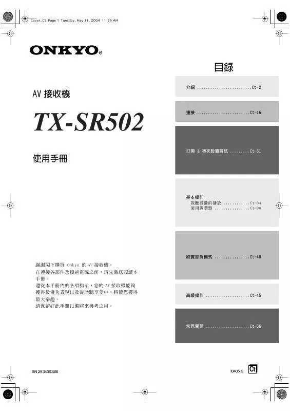 Mode d'emploi ONKYO TX-SR502