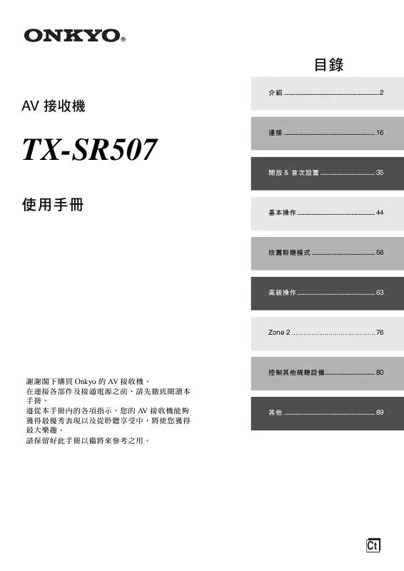 Mode d'emploi ONKYO TX-SR507