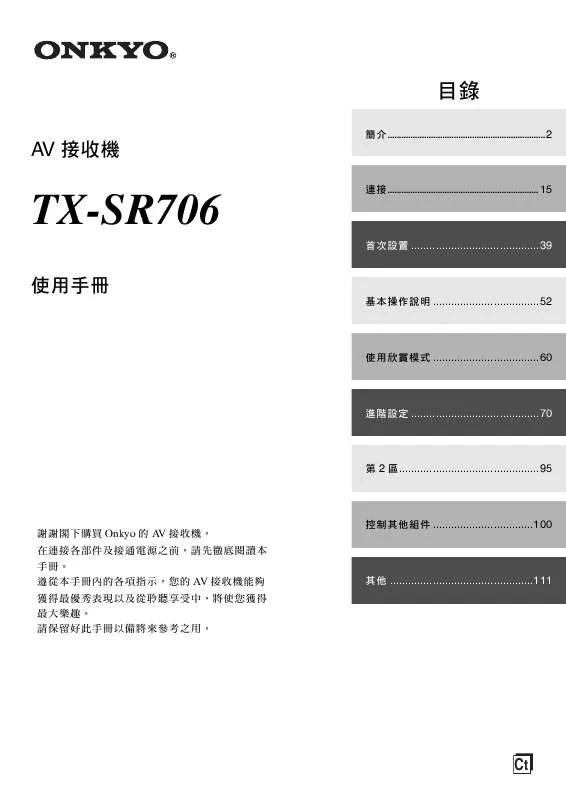 Mode d'emploi ONKYO TX-SR706