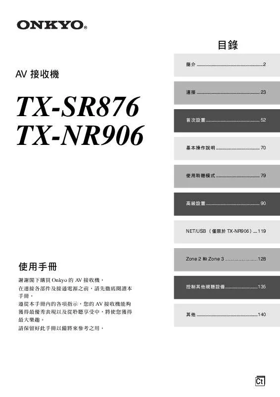 Mode d'emploi ONKYO TX-SR876