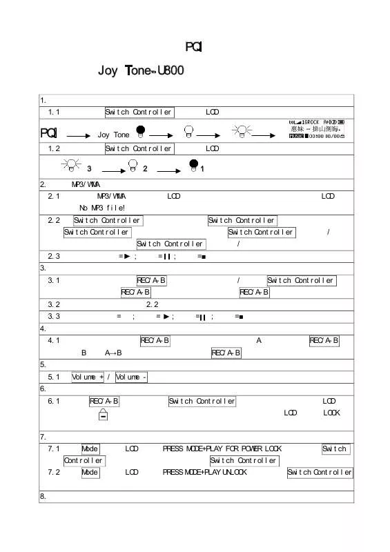 Mode d'emploi PQI JOY TONE U800