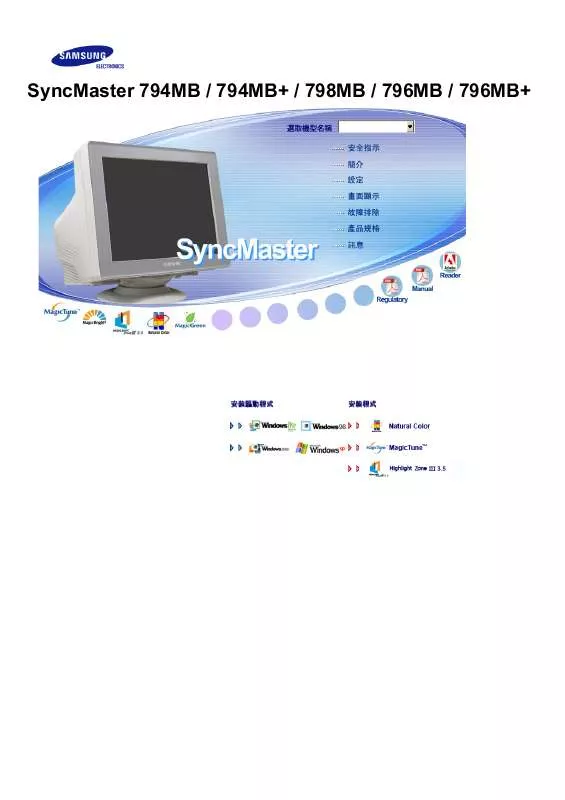 Mode d'emploi SAMSUNG SYNCMASTER 796MBPLUS
