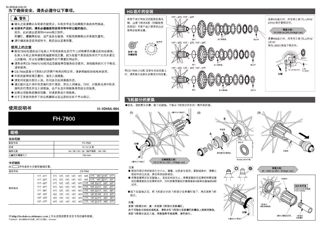 Mode d'emploi SHIMANO FH-7900