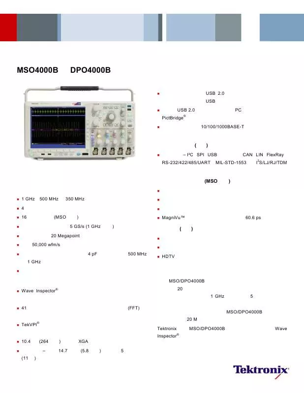 Mode d'emploi TEKTRONIX DPO4000B