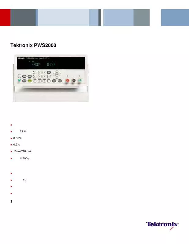 Mode d'emploi TEKTRONIX PWS2000