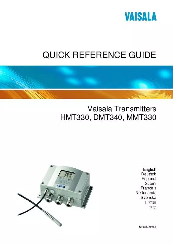 Mode d'emploi VAISALA MMT330