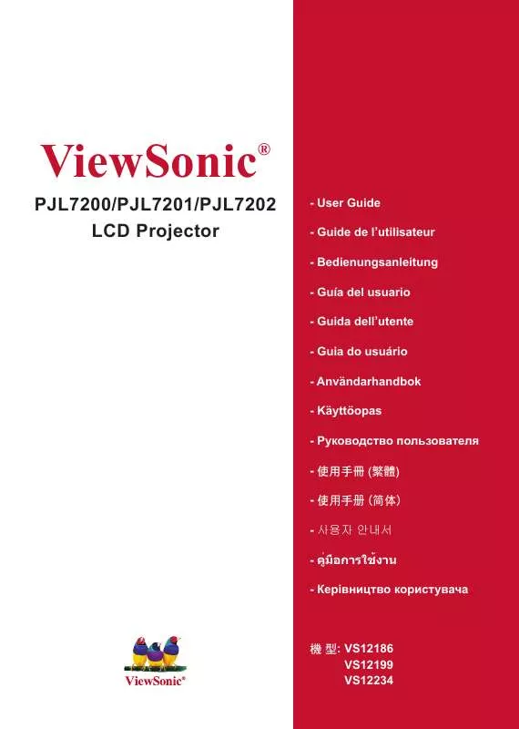 Mode d'emploi VIEWSONIC PJL7200