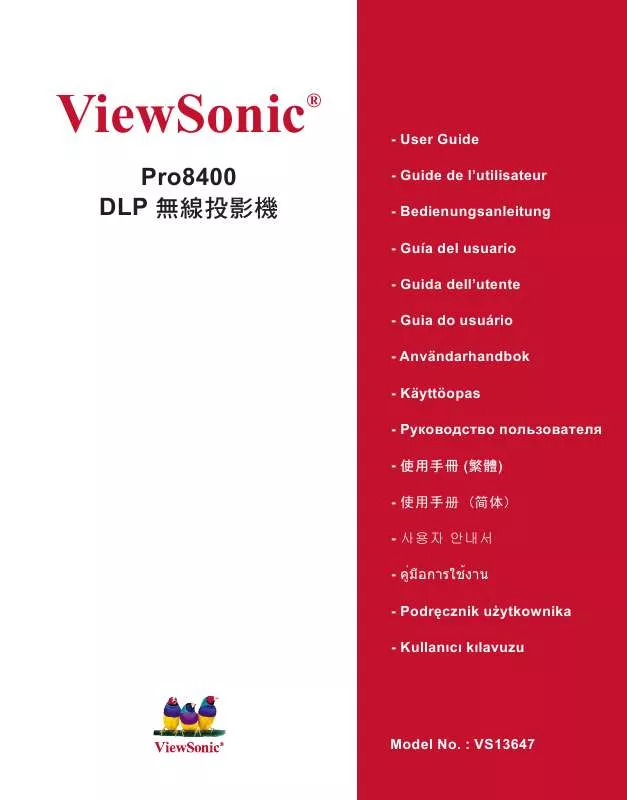 Mode d'emploi VIEWSONIC PRO8400