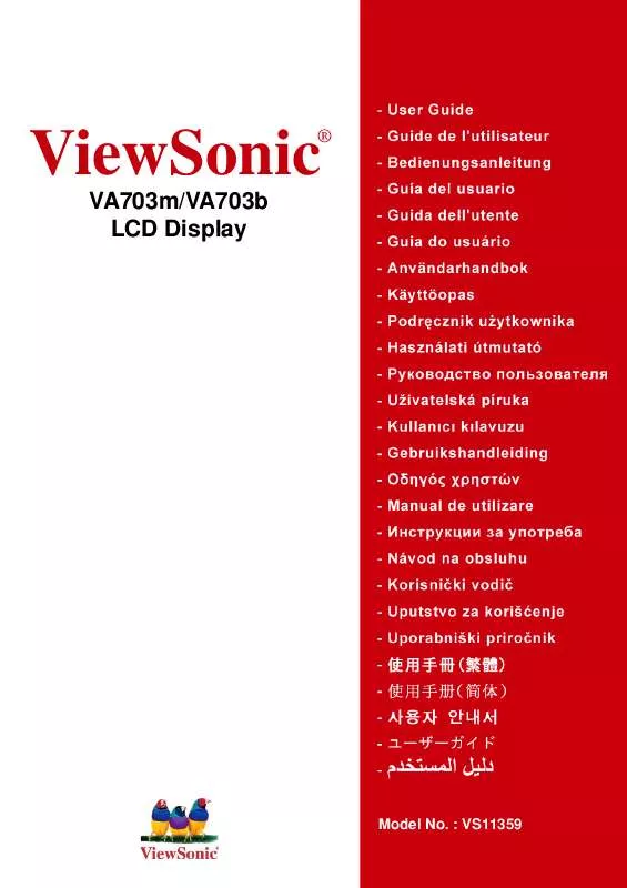 Mode d'emploi VIEWSONIC VA703B