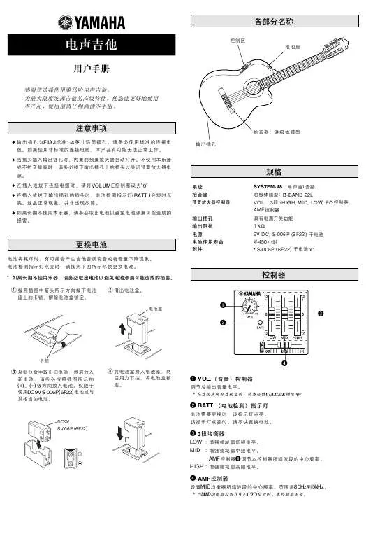 Mode d'emploi YAMAHA CGX101A/111SCA