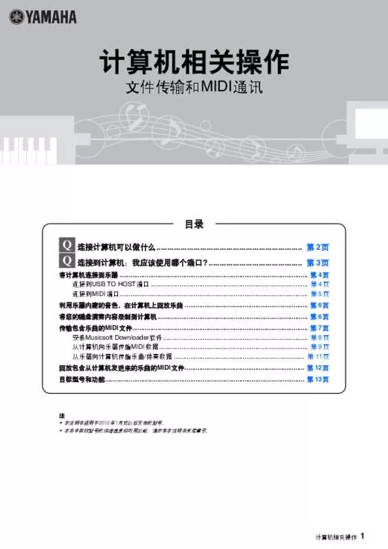 Mode d'emploi YAMAHA COMPUTER-RELATED OPERATIONS