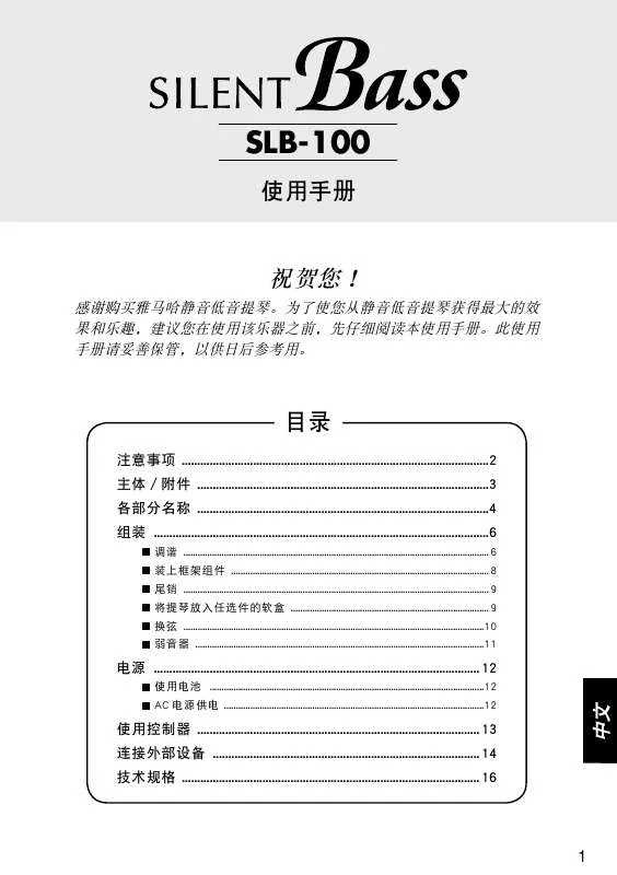 Mode d'emploi YAMAHA SLB-100